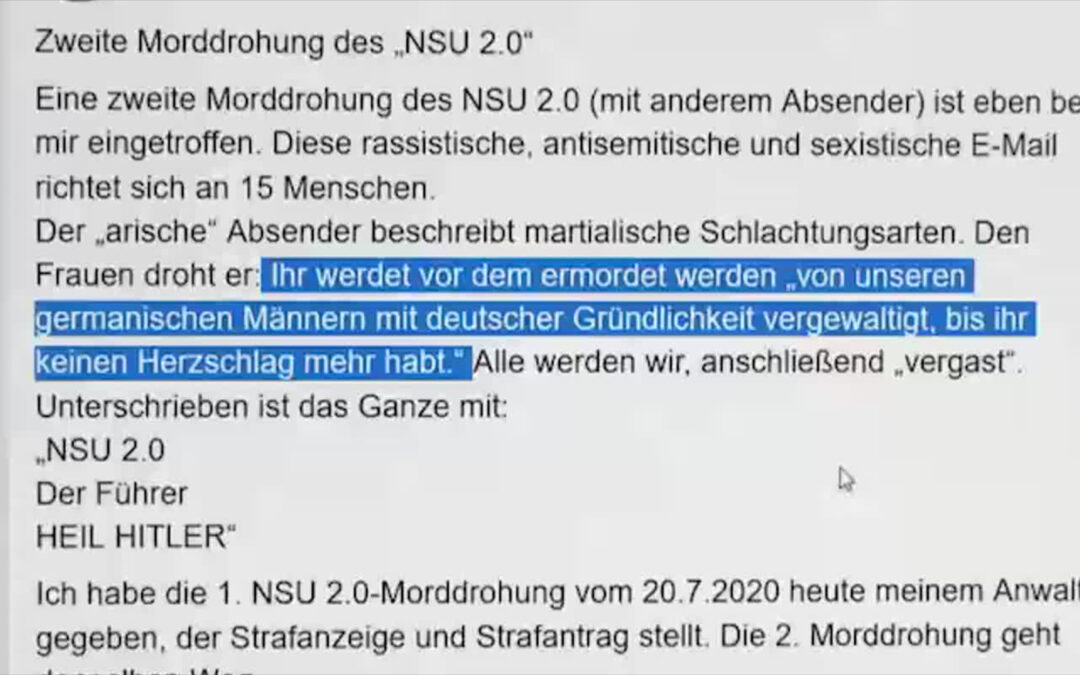 NSU 2.0-Drohmails – Tatverdächtiger in Berlin festgenommen