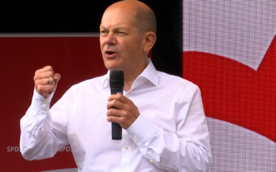 Kanzlerkandidat Scholz auf Wahlkampftour an der Weinstraße