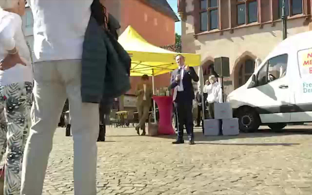 Volker Wissing beim Wahlkampfendspurt der Liberalen