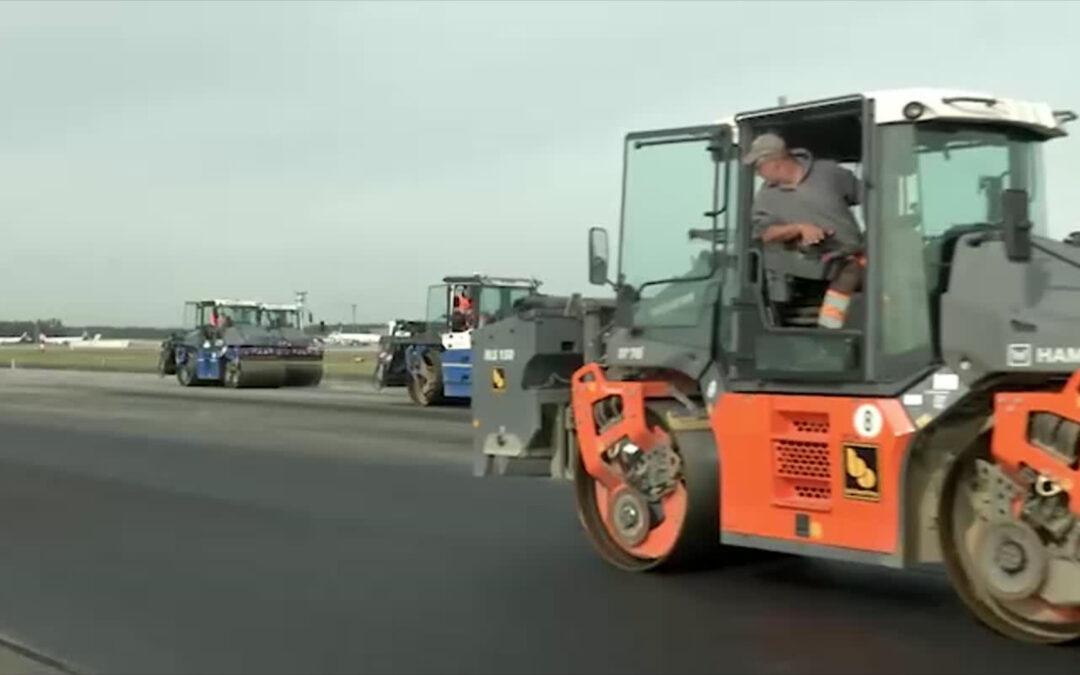 Landebahn auf dem Frankfurter Flughafen wird saniert