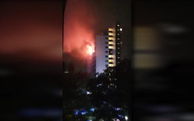 Hochhausbrand in Frankfurt-Niederursel
