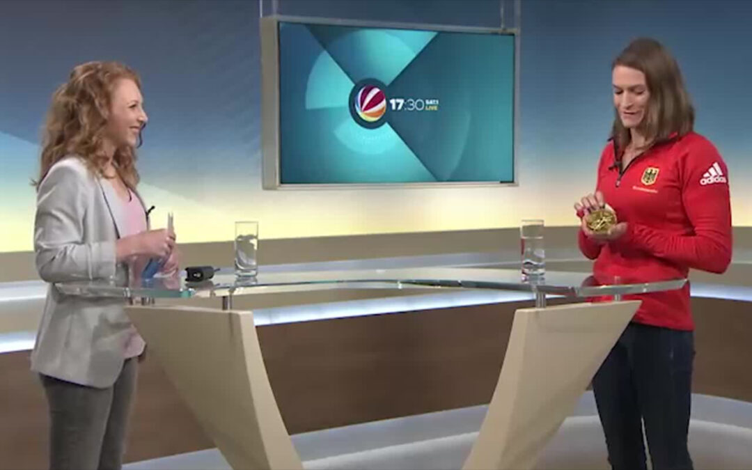 Goldkanutin Ricarda Funk im Studio