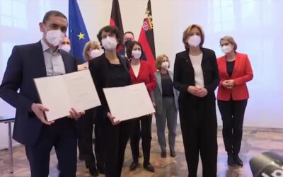 Ministerpräsidentin Dreyer ehrt BioNTech-Gründer
