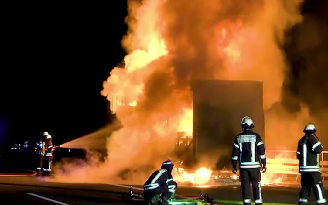 LKW-Brand auf der A4