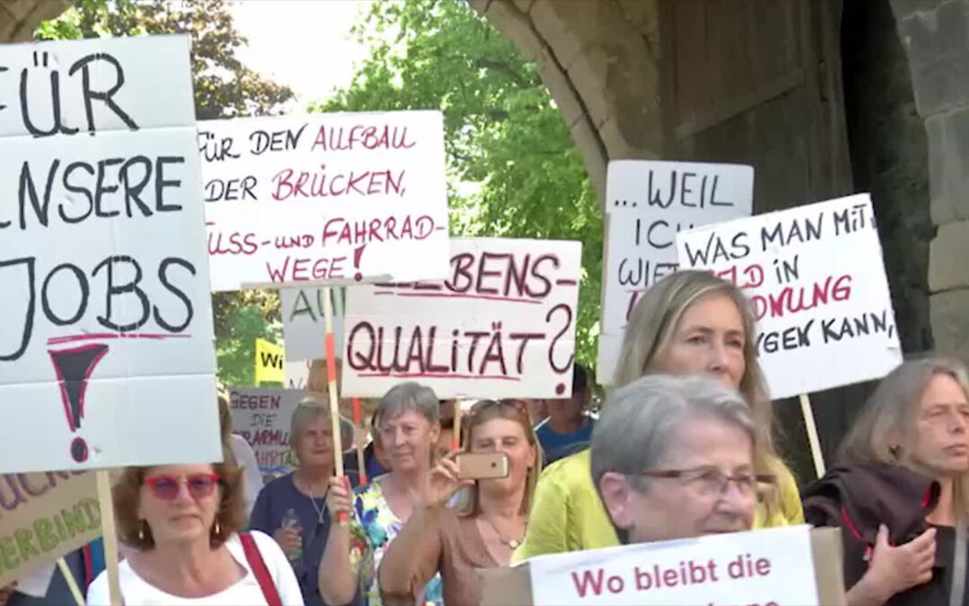Demonstration im Ahrtal