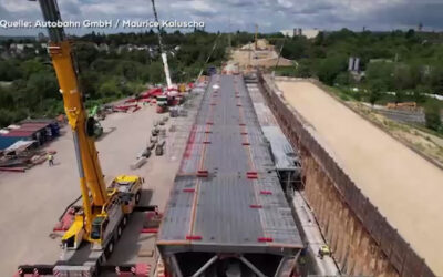 Arbeiten an der Salzbachtalbrücke