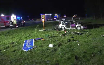Drei Verletzte bei Unfall auf der A 67