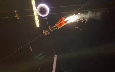 Fliegender Weihnachtsmann in Kassel