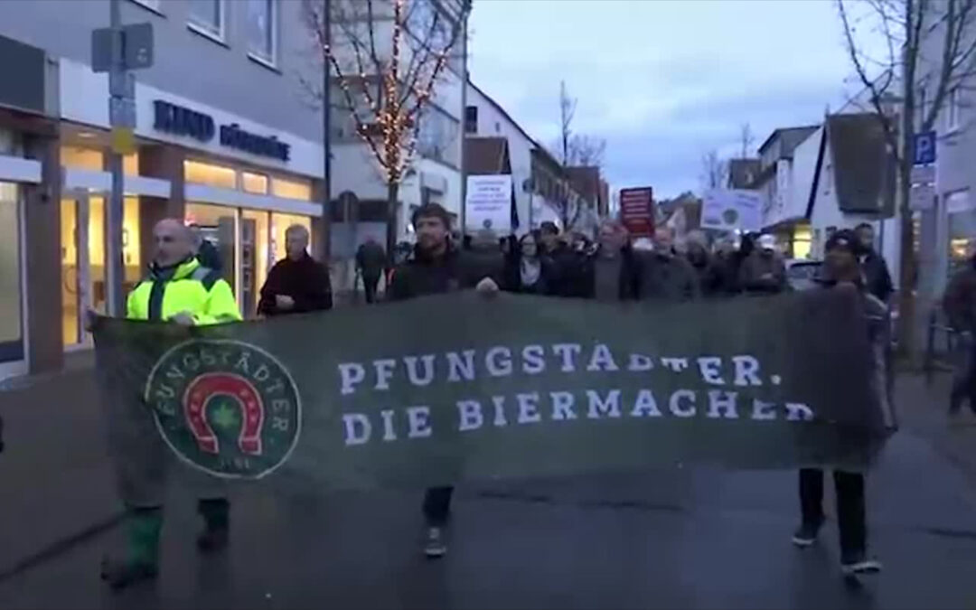 Demonstration zum Erhalt der Pfungstädter Brauerei