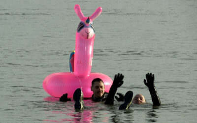 Silvester-Abschwimmen der Mainzer Feuerwehr