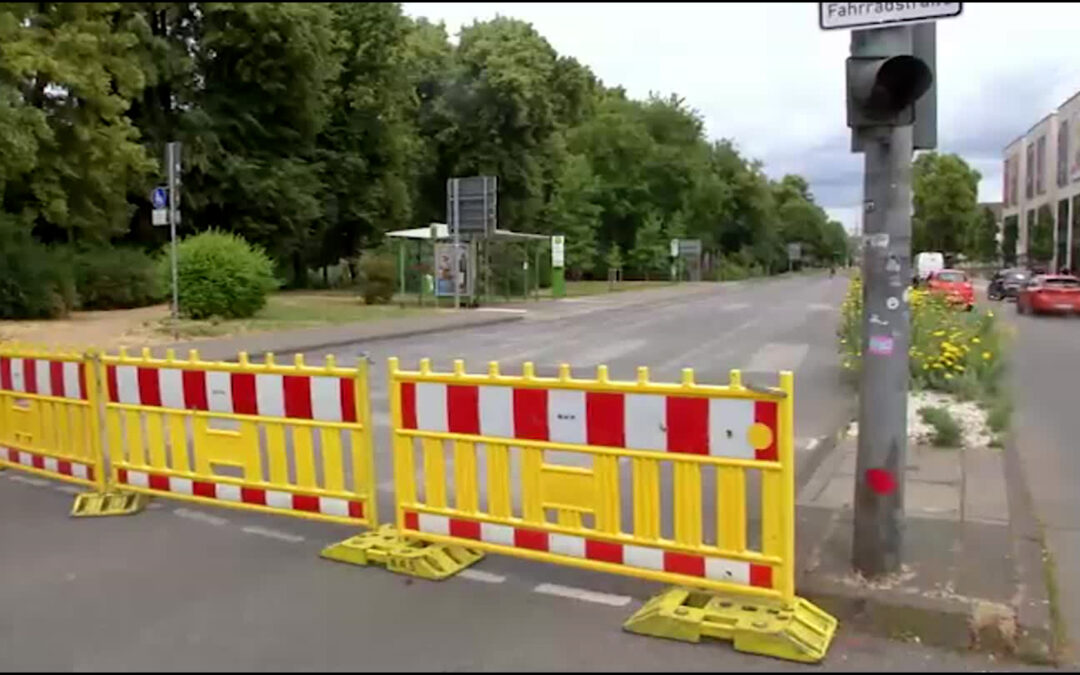 Umstrittener Verkehrsversuch – Gießen baut Anlagenring teilweise in Radweg um