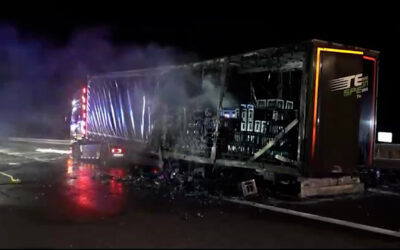 Lkw-Brand auf der A 5