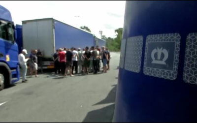 LKW-Fahrer-Streik in Gräfenhausen