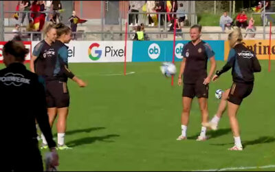 Deutsche Fußballfrauen trainieren in Frankfurt