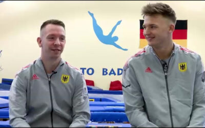 Weltmeister im Synchron-Trampolin-Springen
