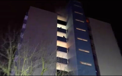 Hochhausbrand in Offenbach