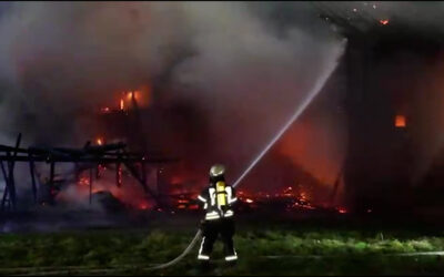 Brand an der historischen Bundenmühle