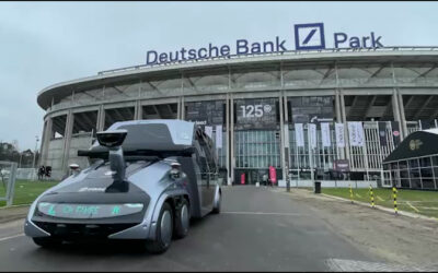 Roboter-Fahrzeuge am Frankfurter Stadion