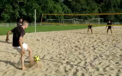 Vorbereitung für die Footvolley-Europameisterschaft