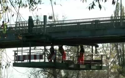 Brückenkontrolle in Frankfurt