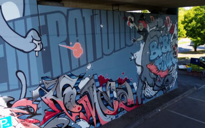 Spektakuläre Streetart an Koblenzer Brücke